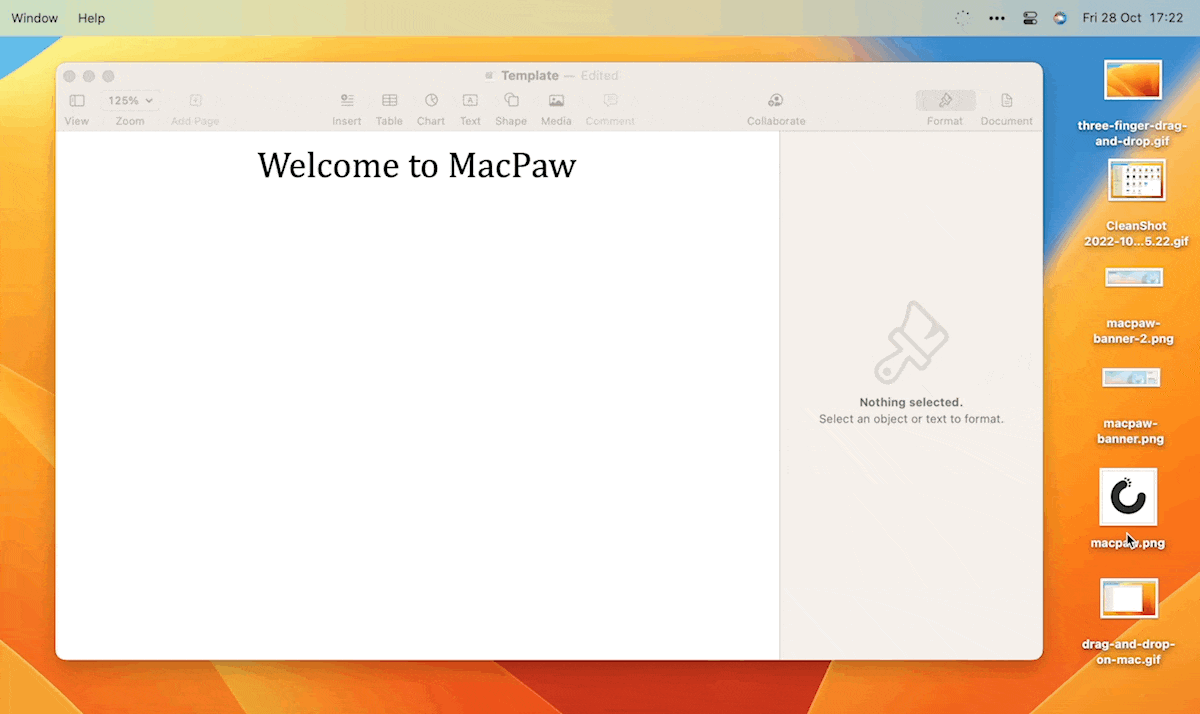 drag and drop with trackpad